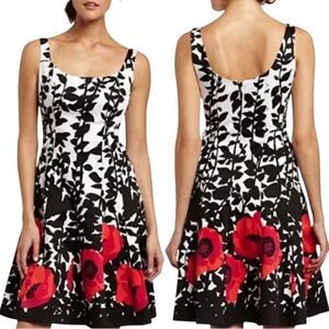 Nine West Fit and Flare Poppy Dress in White/Black/Red Women’s 10